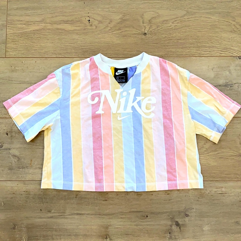Rainbow Nike Crop Top